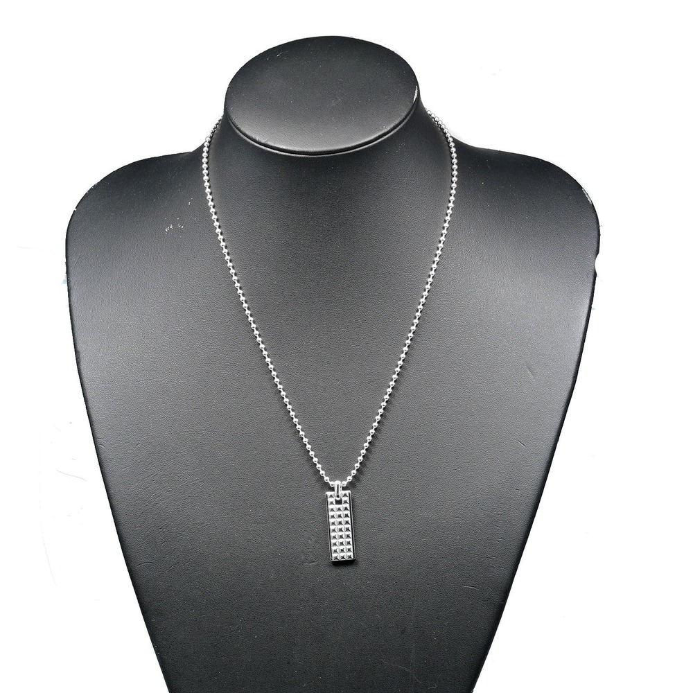 Tiffany Co Square Stud Necklace Sterling Silver